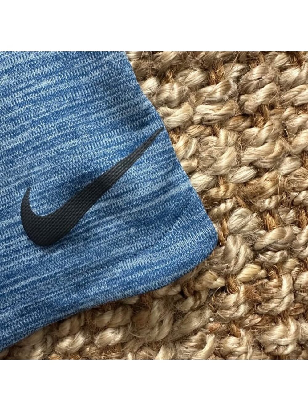 Nike Athletic Drawstring Shorts Blue Heathered Large AA1555-474